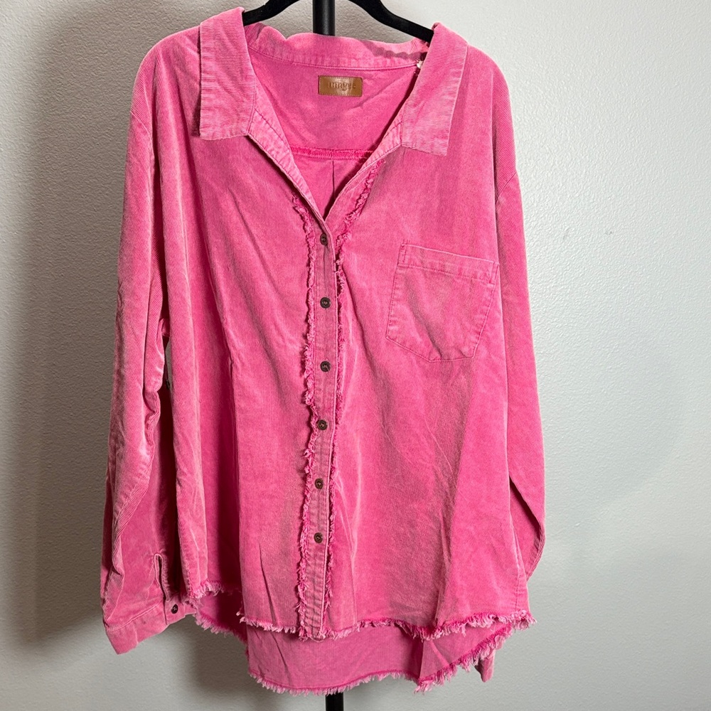 Umgee Vibrant Pink Button-Down Shirt